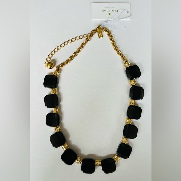 Kate Spade Colorblock Black Grey Bold polished Necklace - Picture 7 of 9